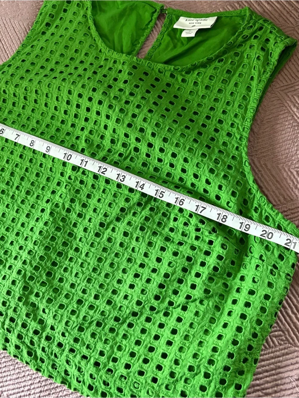 Kate Spade x Target XL Green Boxy Sleeveless Eyelet Crop To